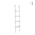 Libreria da parete bianca a scala 4 ripiani moderna h180cm Little Peoria Promozione