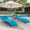 Set 2 lettini da giardino in rattan con tavolino pieghevole Lanzarote Vendita