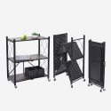 Scaffale pieghevole con ruote per cucina 3 ripiani in metallo Kerry M Saldi