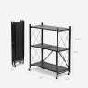 Scaffale pieghevole con ruote per cucina 3 ripiani in metallo Kerry M Modello