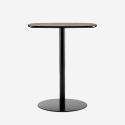 Tavolo da pranzo bar cucina ristorante 60x60x74cm effetto marmo nero Mikee Offerta