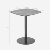 Tavolo da pranzo bar cucina ristorante 60x60x74cm effetto marmo nero Mikee Sconti