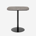 Tavolo da pranzo 70x70cm per cucina ristorante effetto marmo nero Mikee+ Vendita