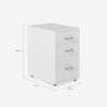 Cassettiera mobile ufficio in metallo bianco 3 cassetti con ruote Layt M Offerta