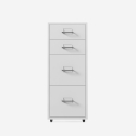 Commode de bureau avec 4 tiroirs et roues en métal blanc Layt L Vente
