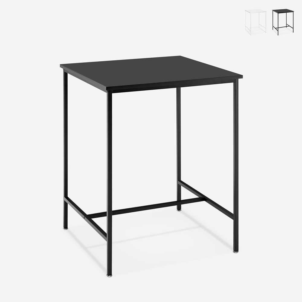 Tavolo alto 70x70cm per bar cucina bistrot in metallo bianco e nero Zakis Promozione Tavolo alto 70x70cm per bar cucina bistrot in metallo bianco e nero Zakis Promozione