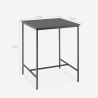 Tavolo alto 70x70cm per bar cucina bistrot in metallo bianco e nero Zakis Modello
