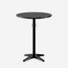 Tavolino da bar alto rotondo 70x105cm nero con gancio per borsa Engys+ Promozione