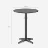Tavolino da bar alto rotondo 70x105cm nero con gancio per borsa Engys+ Sconti