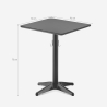 Tavolo nero da bar ristorante 70x70cm moderno con gancio per borsa Jotor Saldi