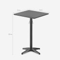 Tavolo alto 70x70x105cm nero per bar bistrot con gancio per borsa Jotor+ Saldi