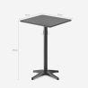Tavolo alto 70x70x105cm nero per bar bistrot con gancio per borsa Jotor+ Saldi