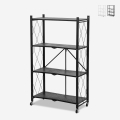 Scaffale in metallo da cucina  4 ripiani pieghevole con ruote  Kerry L Promozione