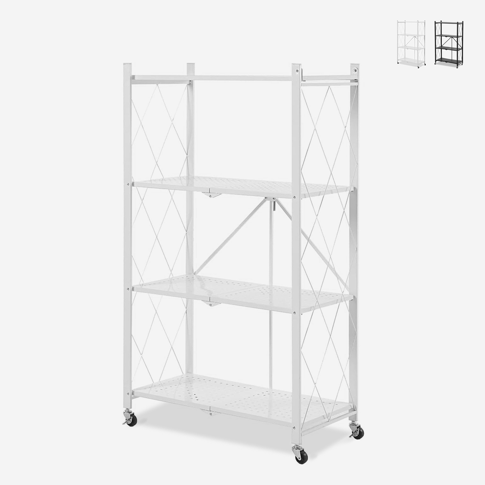 Scaffale in metallo da cucina 4 ripiani pieghevole con ruote Kerry L Catalogo Scaffale in metallo da cucina 4 ripiani pieghevole con ruote Kerry L Catalogo
