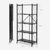 Scaffale pieghevole da cucina 5 ripiani su ruote in metallo Kerry XL Stock
