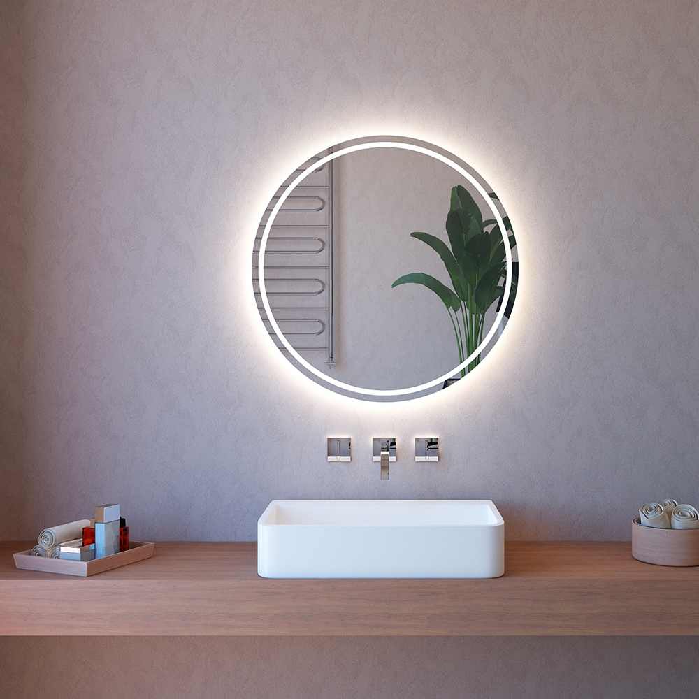 Specchio da bagno con luce LED touch retroilluminato rotondo 75cm ETR131 Promozione Specchio da bagno con luce LED touch retroilluminato rotondo 75cm ETR131 Promozione