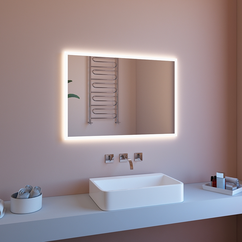 Badezimmerspiegel poliert mit Hintergrundbeleuchtung 80x60 mit LED und Bluetooth ETR127-S Aktion Badezimmerspiegel poliert mit Hintergrundbeleuchtung 80x60 mit LED und Bluetooth ETR127-S Aktion