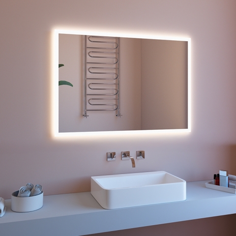 Specchio bagno antiappannamento con LED retroilluminato 100x70 ETR127-M Promozione