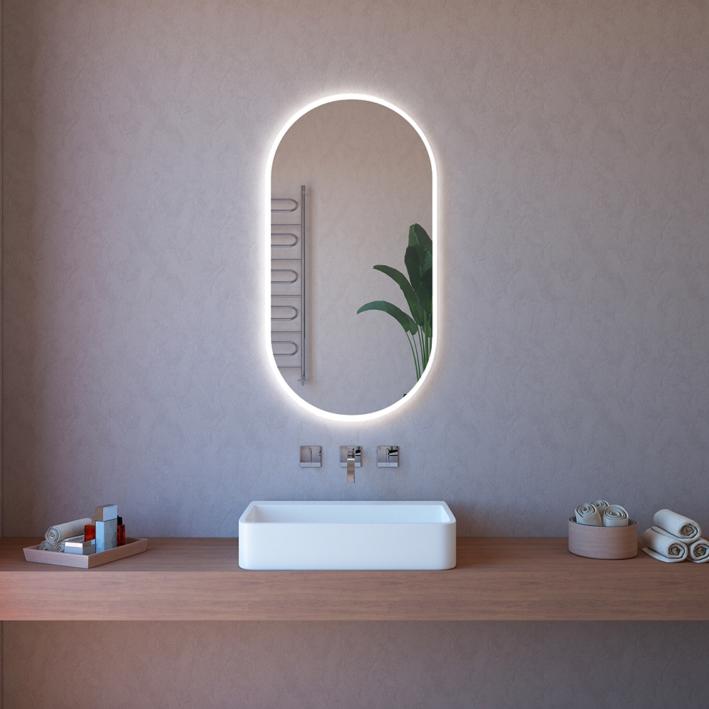 Miroir de salle de bain ovale lumière tactile bluetooth ETR117-SA Promotion Miroir de salle de bain ovale lumière tactile bluetooth ETR117-SA Promotion
