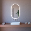 Specchio da bagno ovale retroilluminato LED con antiappannamento ETR117 Promozione