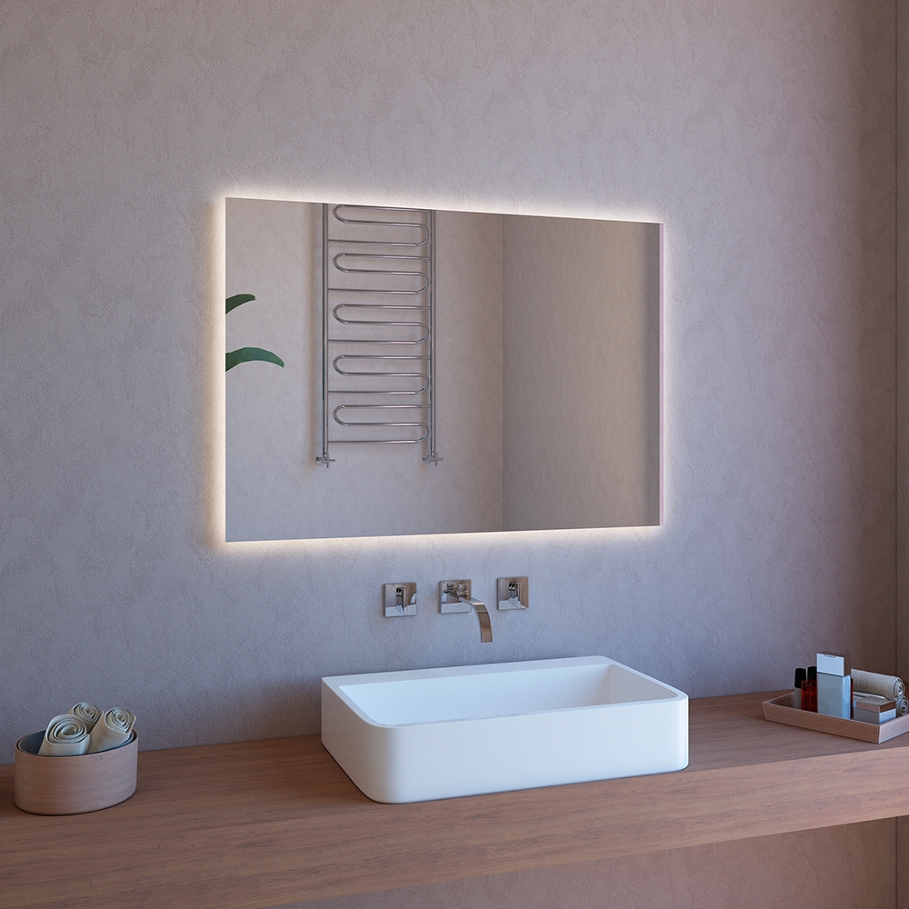 Specchio da bagno LED retroilluminato 100x70cm con cassa bluetooth ETR109 Promozione Specchio da bagno LED retroilluminato 100x70cm con cassa bluetooth ETR109 Promozione