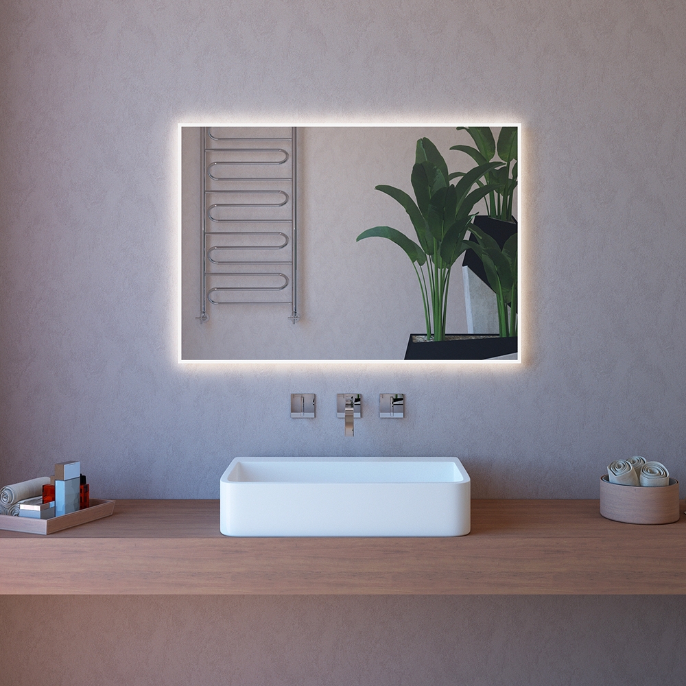 Badezimmerspiegel poliert mit beleuchtetem Touch-Licht 110x80cm ETR108 Aktion Badezimmerspiegel poliert mit beleuchtetem Touch-Licht 110x80cm ETR108 Aktion