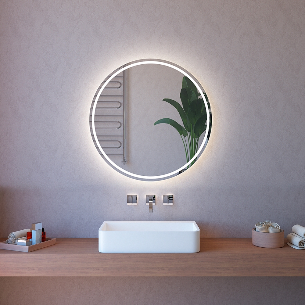 Miroir de salle de bain rétroéclairé rond 85cm anti-buée ETR103-L Promotion Miroir de salle de bain rétroéclairé rond 85cm anti-buée ETR103-L Promotion
