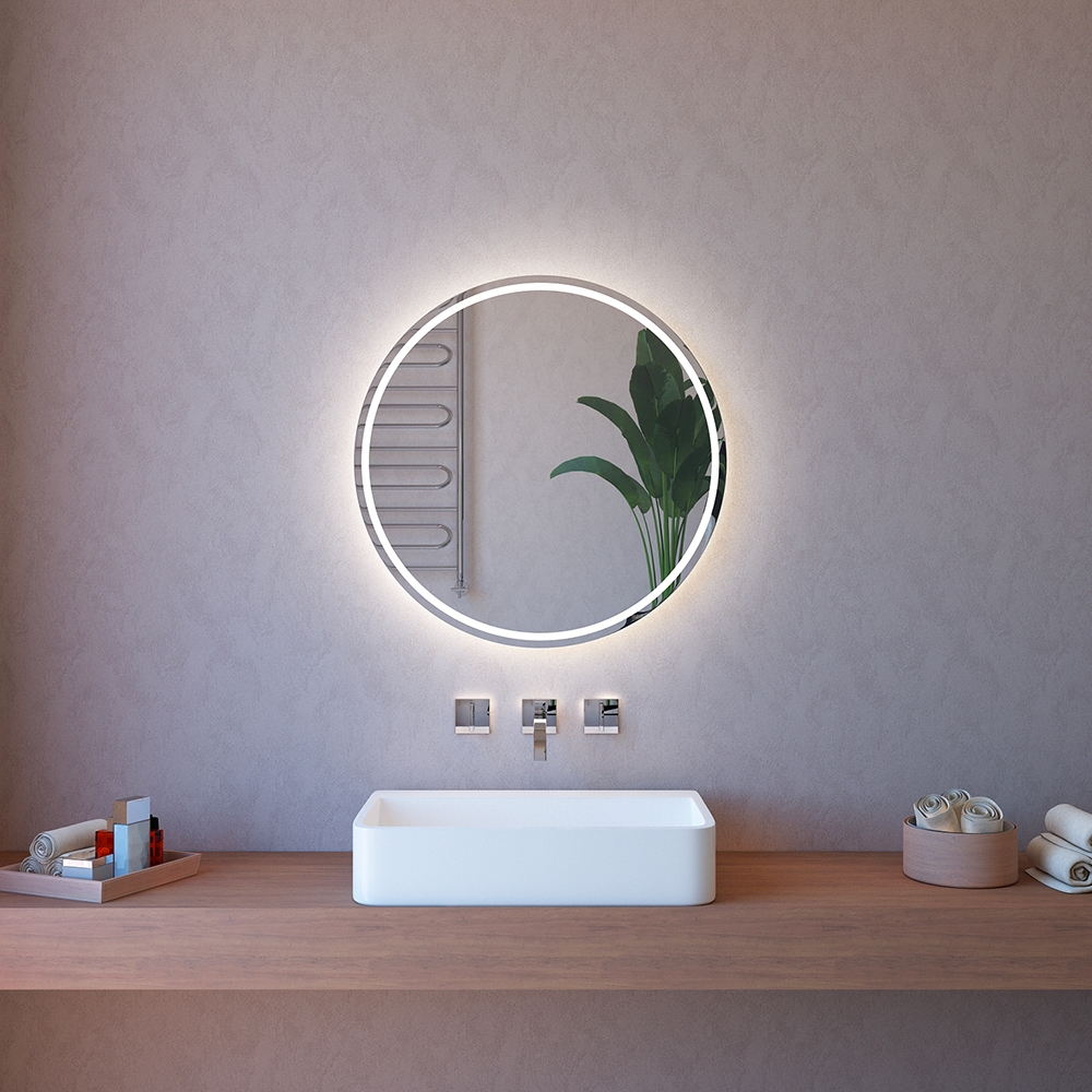 Specchio bagno tondo 75cm retroilluminato con antiappannamento ETR103-M Promozione Specchio bagno tondo 75cm retroilluminato con antiappannamento ETR103-M Promozione