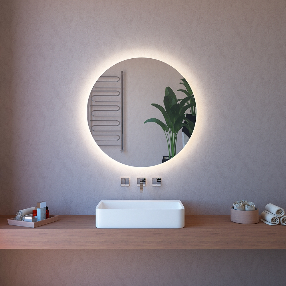 Specchio bagno led antiappannamento rotondo 90cm retroilluminato ETR116-XL Promozione Specchio bagno led antiappannamento rotondo 90cm retroilluminato ETR116-XL Promozione