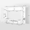 Parete attrezzata moderna per soggiorno con porta TV e 2 vetrine Egypt TW Sconti