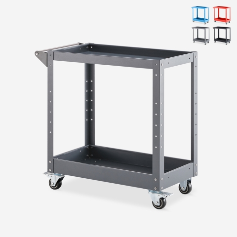 Chariot porte-outils en métal 2 étagères pour atelier garage Kerey Promotion