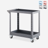 Carrello porta attrezzi in metallo 2 ripiani per officina garage Kerey Promozione