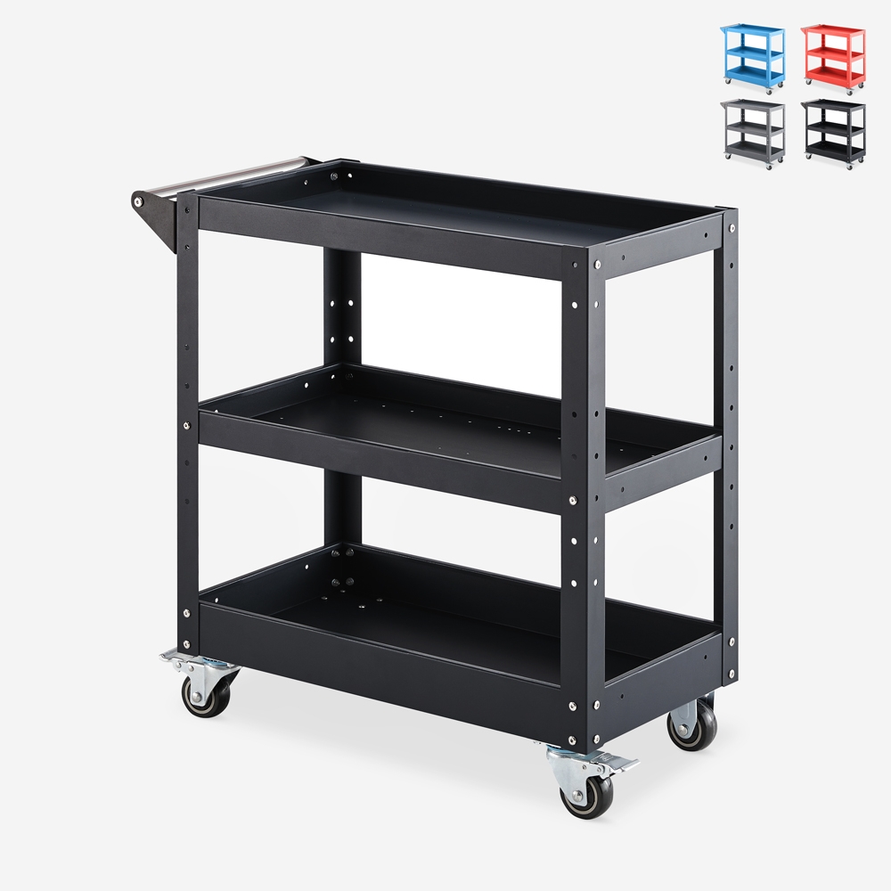 Carrello porta attrezzi in metallo 3 ripiani con ruote Kerey Plus Promozione
