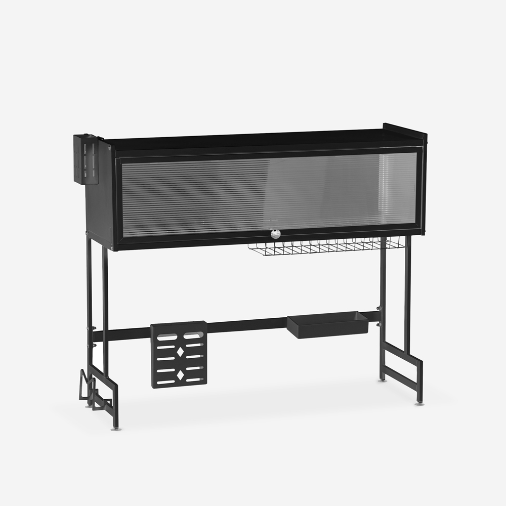 Scolapiatti appoggio sopra lavandino cucina nero 105x30x78cm Sover Plus Promozione Scolapiatti appoggio sopra lavandino cucina nero 105x30x78cm Sover Plus Promozione
