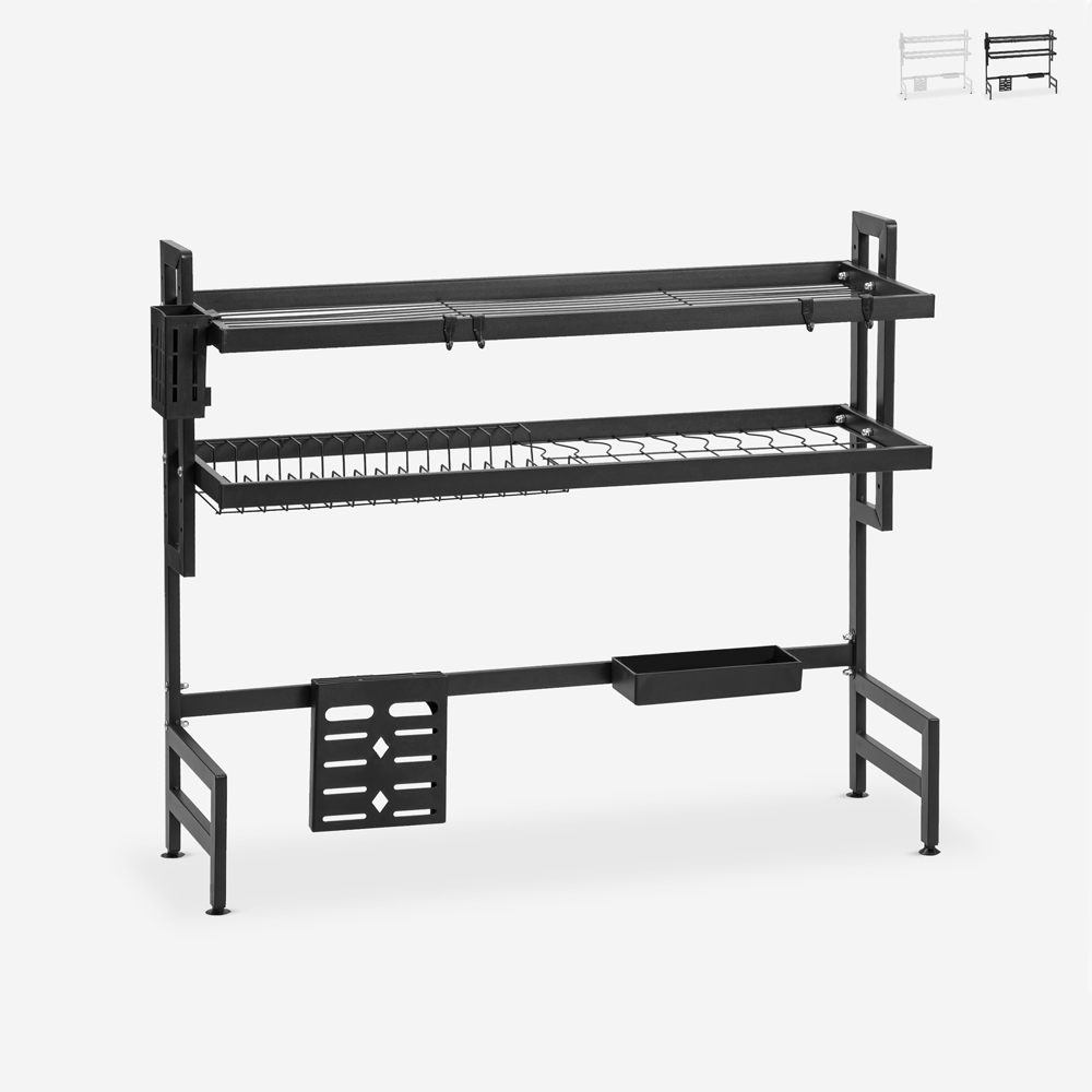 Scolapiatti da appoggio nero bianco sopra lavello cucina Teket Plus Promozione Scolapiatti da appoggio nero bianco sopra lavello cucina Teket Plus Promozione
