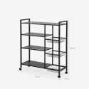 Carrello cucina portafrutta con ruote 4 scaffali 90x32x108cm Faris Plus Offerta