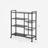 Carrello cucina portafrutta con ruote 4 scaffali 90x32x108cm Faris Plus Offerta