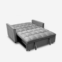 Divano letto 2 posti reclinabile con seduta estraibile grigio Kilios Stock