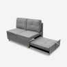 Divano letto 2 posti estraibile salvaspazio in tessuto grigio Wanda Catalogo