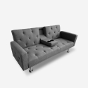 Divano letto clic clac 2 posti reclinabile con bracciolo portabevande Otium Offerta
