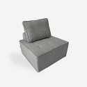 Poltrona da salotto modulare componibile in tessuto grigio Raji Promozione