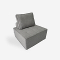 Poltrona da salotto modulare componibile in tessuto grigio Raji Promozione
