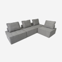 Poltrona da salotto modulare componibile in tessuto grigio Raji Offerta