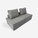 Poltrona da salotto modulare componibile in tessuto grigio Raji Saldi