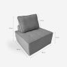 Poltrona da salotto modulare componibile in tessuto grigio Raji Catalogo