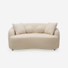 Divano curvo di design 2 posti in tessuto teddy bouclé beige Lazy Vendita