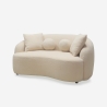 Divano curvo di design 2 posti in tessuto teddy bouclé beige Lazy Offerta