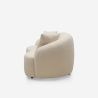 Divano curvo di design 2 posti in tessuto teddy bouclé beige Lazy Saldi