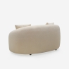 Divano curvo di design 2 posti in tessuto teddy bouclé beige Lazy Sconti