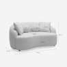 Divano curvo di design 2 posti in tessuto teddy bouclé beige Lazy Stock